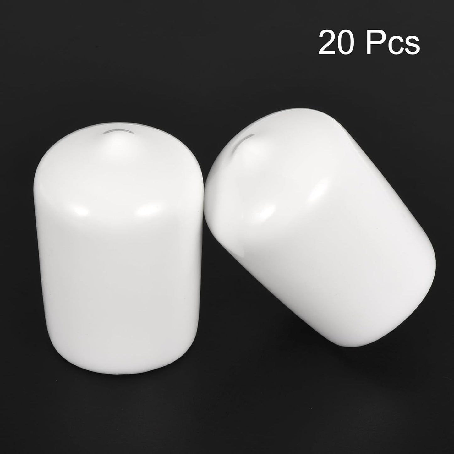 uxcell 20pcs Rubber End Caps 20mm ID Vinyl Round End Cap Cover Screw Thread Protectors White