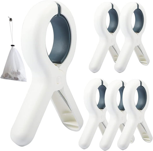Beach Towel Clip,6 PCS Large Cloth Pins, Quilt Drying Clip, Plastic Clothespins, Strong Grip Holder to Dry Laundry on Clothesline and Hanging Rack