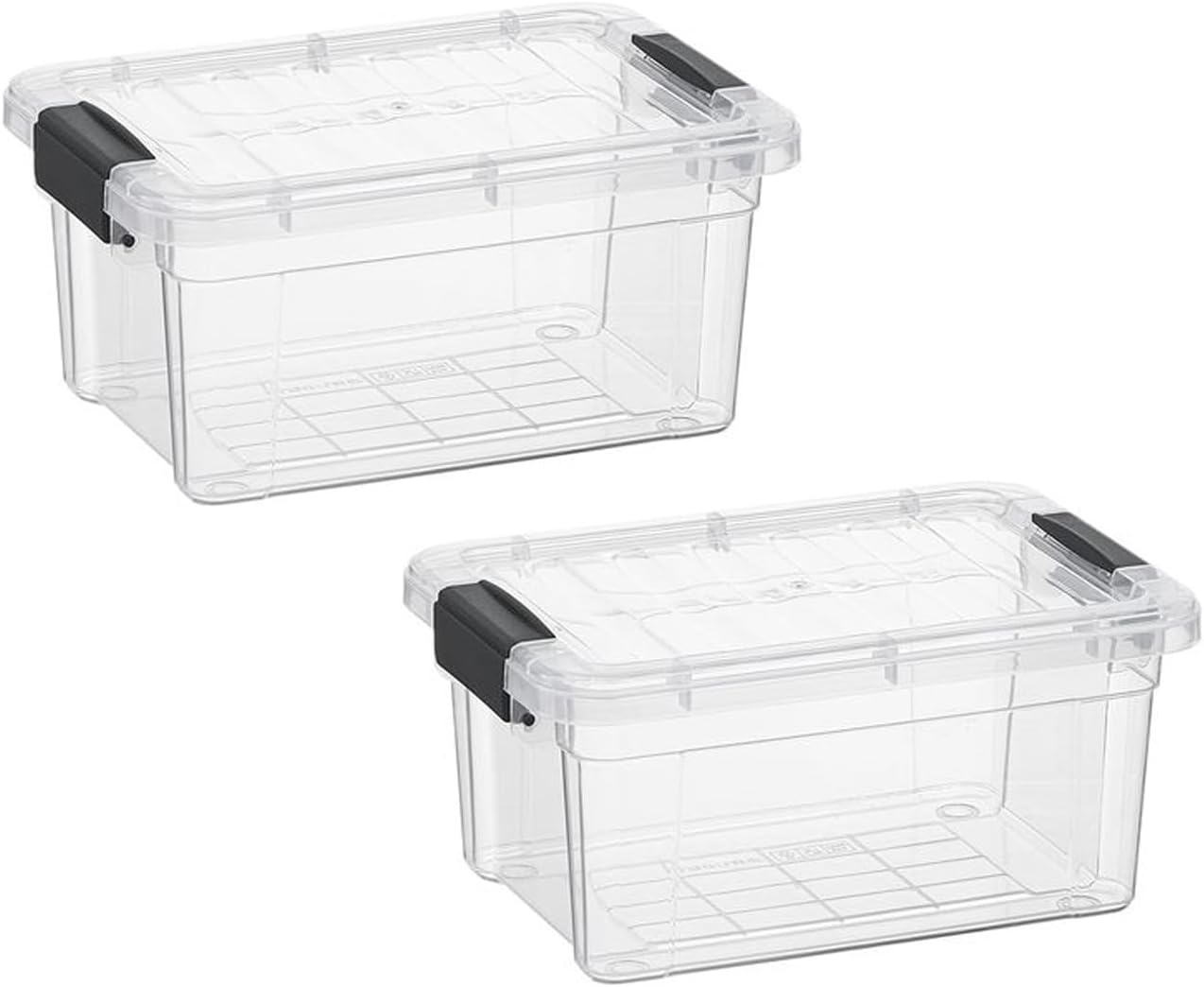 Superio Storage Bins with Lids- 2 Pack, 1.85 Qt Clear Boxes for Organizing, Stackable Plastic Containers- BPA Free, Non-Toxic, Odor Free, Organizer for Home, Office, Dorm