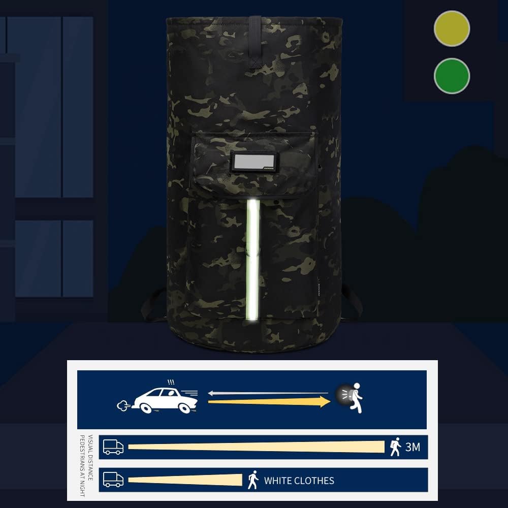 laundry bag backpack,extra-large heavy duty laundry bags,laundry backpack for college students,drawstring closure (Black CP)