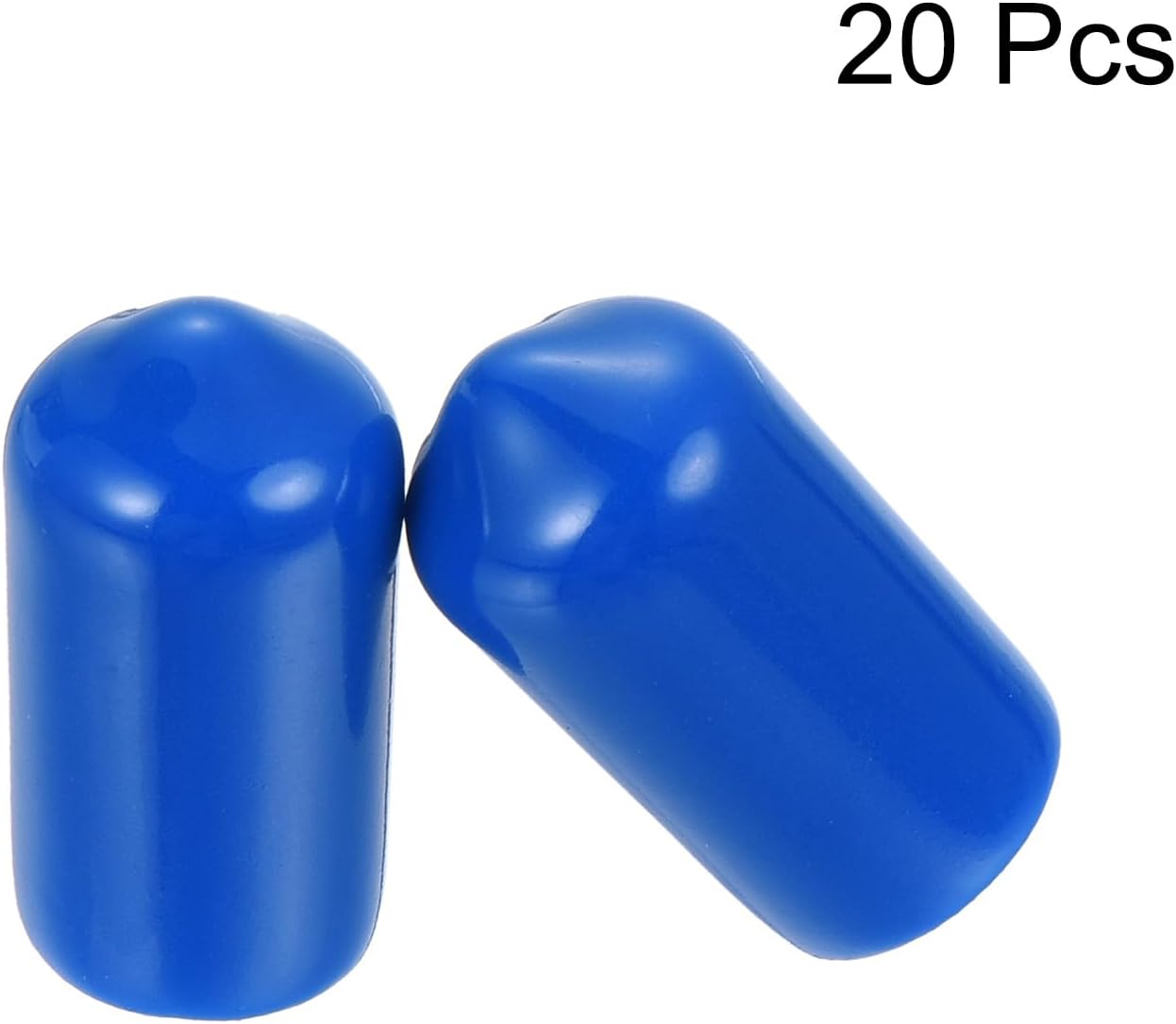 uxcell 20pcs Rubber End Caps 9mm ID Vinyl PVC Round Tube Bolt Cap Cover Screw Thread Protectors Blue