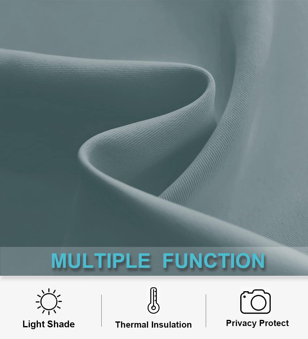 RYB HOME Small Curtains Blackout - Privacy Energy Efficiency Mini Curtains for Kids Bedroom RV Camper Windows Trailer Bathroom Kitchen Cabinet Door Window, W 29 x L 36, Dusty Blue, 2 Panels