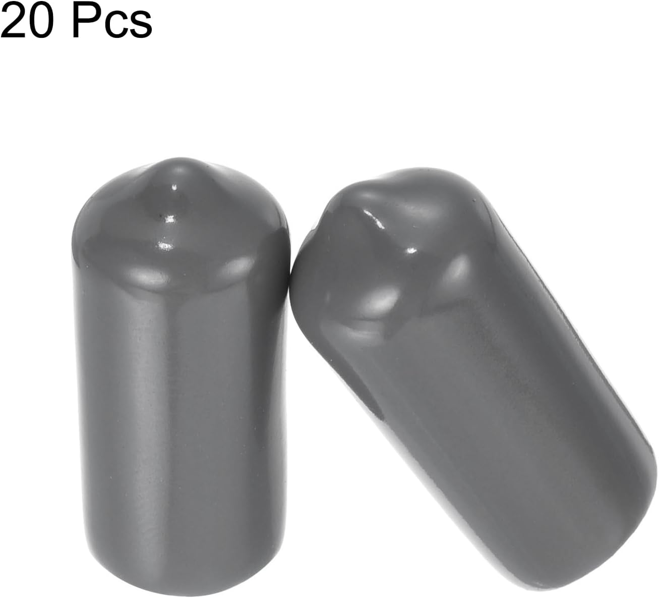 uxcell 20pcs Rubber End Caps 10mm(3/8") ID Vinyl PVC Round Tube Bolt Cap Cover Screw Thread Protectors Dark Grey