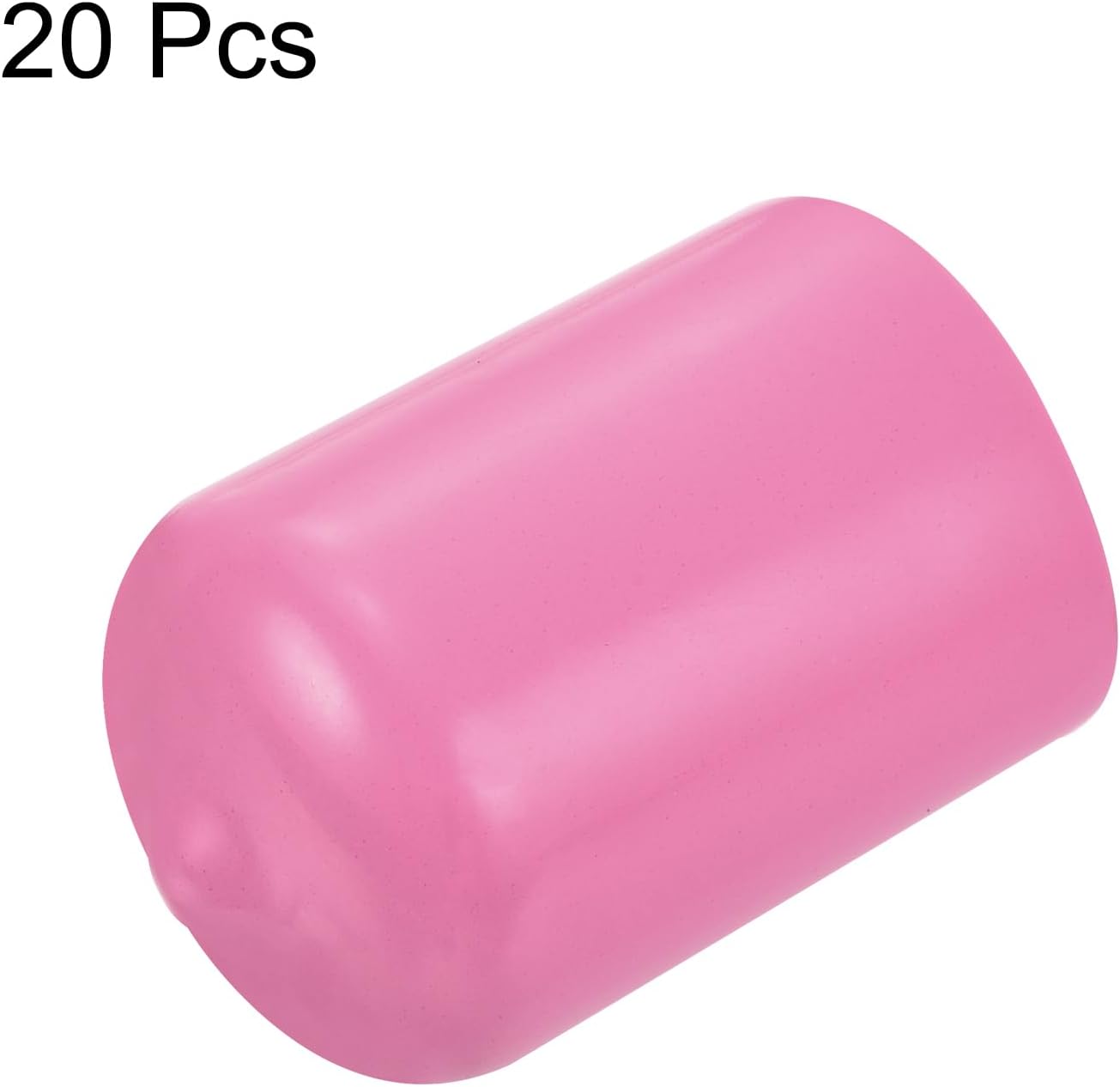 uxcell 20pcs Rubber End Caps 18mm ID Vinyl PVC Round Tube Bolt Cap Cover Screw Thread Protectors Pink