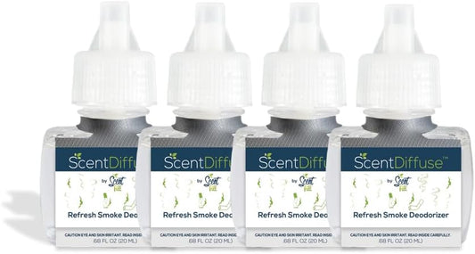 Scent Fill Refresh Smoke Deodorizer Plug in Air Freshener, 4 Scented Oil Refills