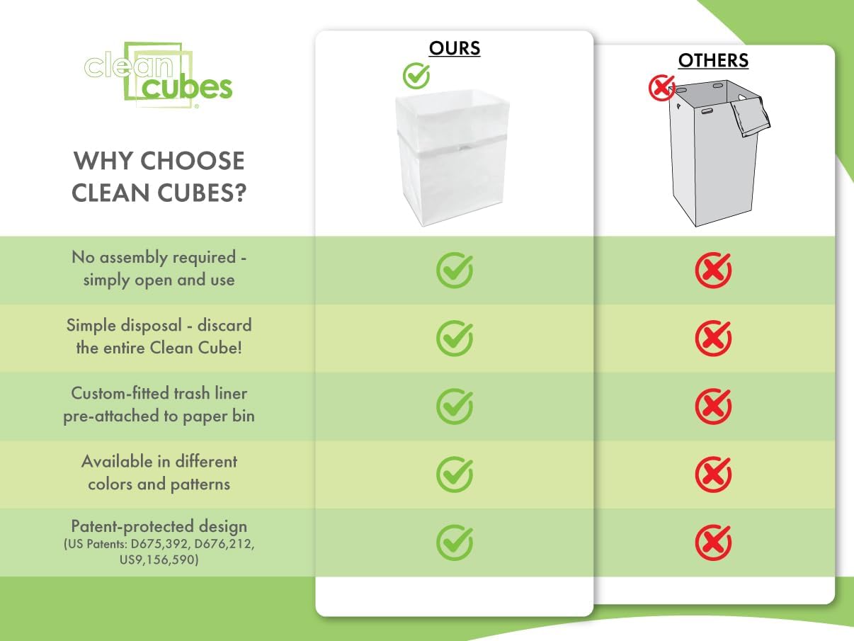 13 Gallon Disposable Pop-Up Trash Cans (3-Pack) with Fitted Bags – Foldable Garbage & Recycling Bins for Parties, Events & Kitchen (White, 17" H x 13.5" W x 10" D)