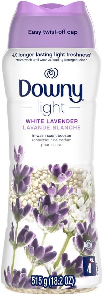 Downy Light Laundry Scent Booster Beads for Washer, White Lavender, 18.2 oz, with No Heavy Perfumes
