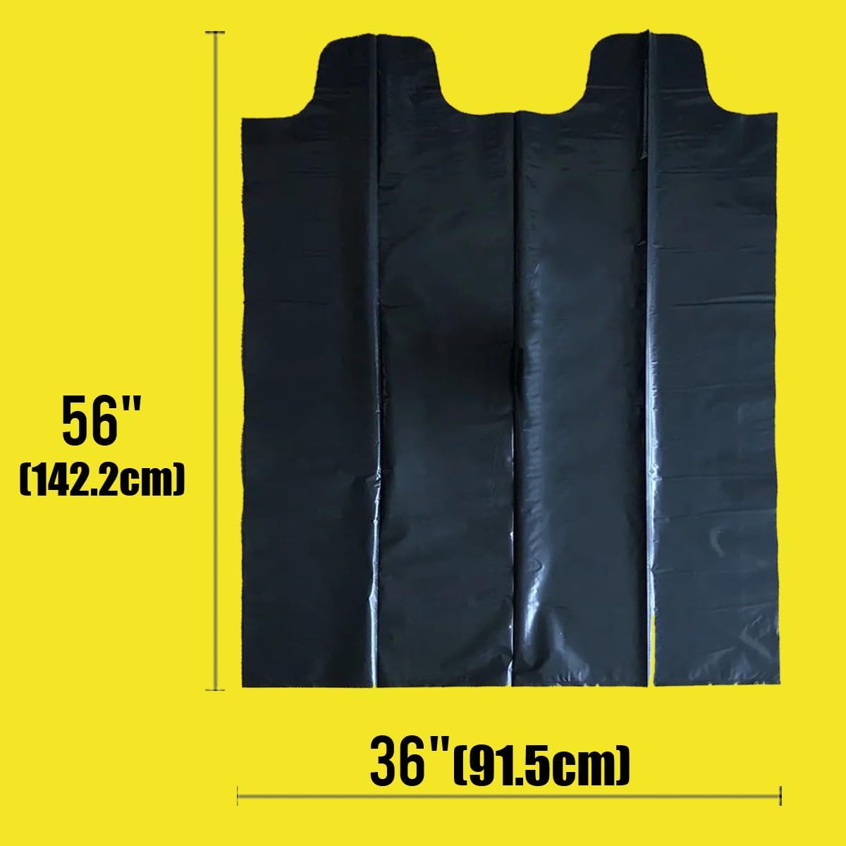 Contractor Heavy Duty Trash Bags 55 Gallon | 26 Count | 2 MIL | 36" X 56" | Large Black Flap Tie Construction Garbage Bags for Business Home Commercial, Industrial, Storage, Outdoor