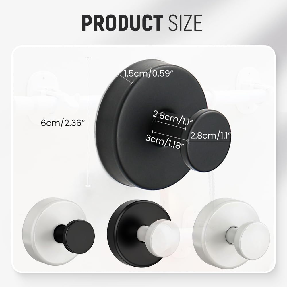 Suction Cup Hooks for Wreaths, 2025 New No Drill Suction Cup Hooks on Glass, Wreath Hanger for Front Door, Rustproof Hook Holder Towel Hook for Window Bathroom Mirrors Tile (2, White A)