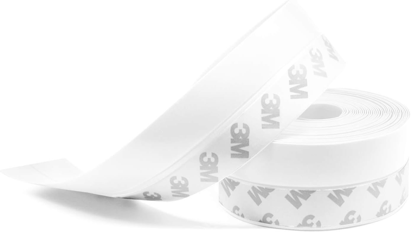 TAROSE Weather Stripping, 16.5 Feet Silicone Door Seal Strip, White, 35mm