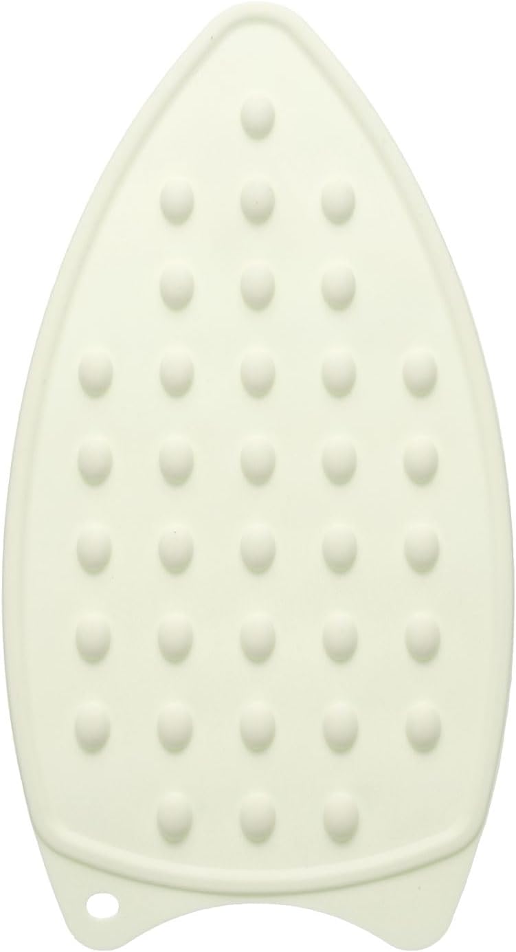 HARFINGTON Silicone Iron Rest Pad, Multipurpose Iron Hot Resistant Mat Iron Rest Plate for Ironing Board Hot Heat Resistant Steam Compact Mat, Cream