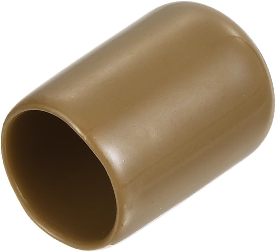 uxcell 20pcs Rubber End Caps 13.5mm ID Vinyl PVC Round Tube Bolt Cap Cover Screw Thread Protectors Light Brown