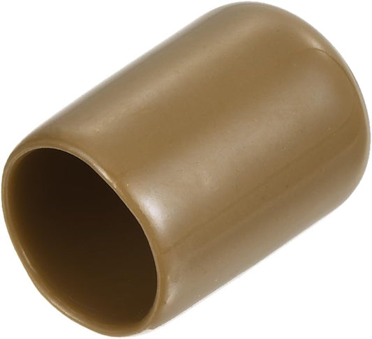 uxcell 20pcs Rubber End Caps 13.5mm ID Vinyl PVC Round Tube Bolt Cap Cover Screw Thread Protectors Light Brown