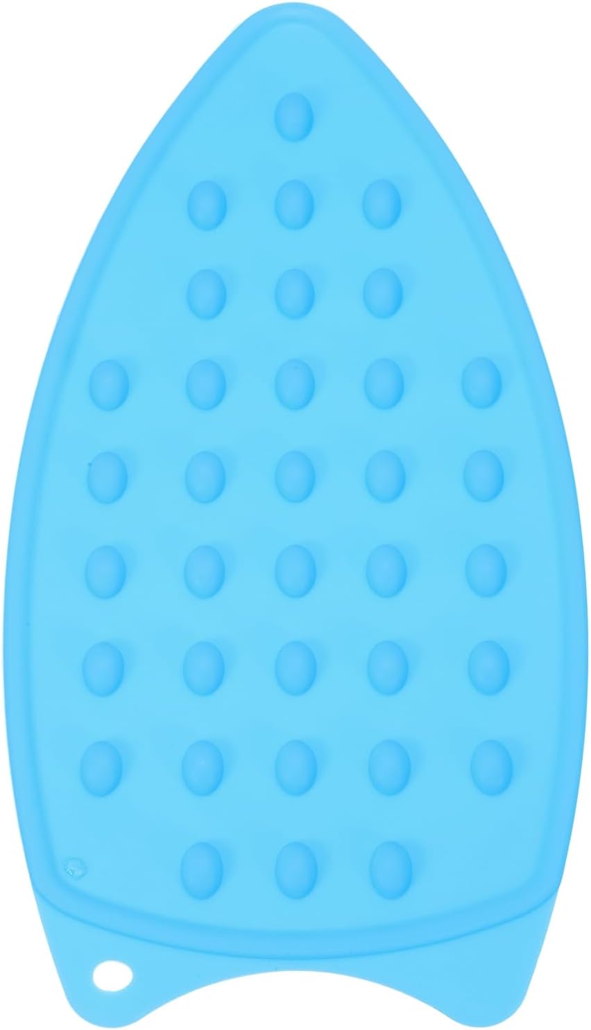 PATIKIL Silicone Iron Rest Pad, Multipurpose Hot Heat Resistant Iron Rest Plate Protective Pad for Ironing Board Hot Resistant Steamer Steam Compact Mat, Blue