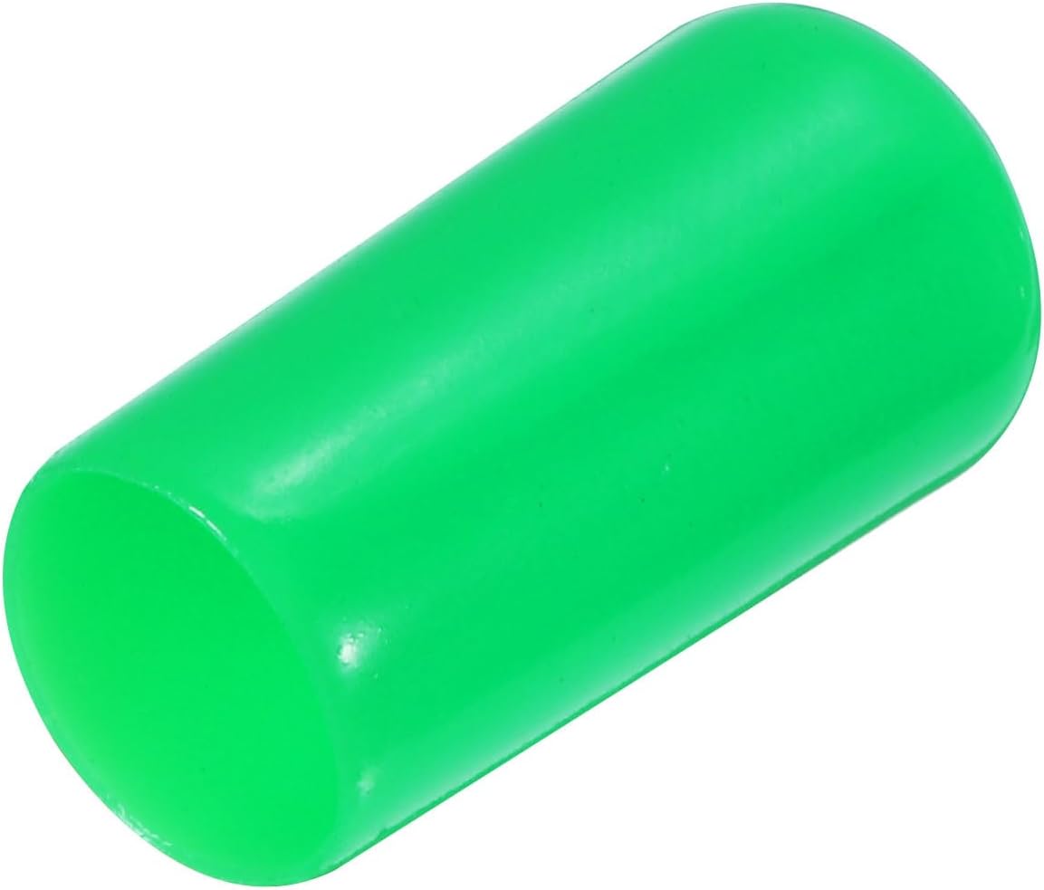 uxcell 20pcs Rubber End Caps 7mm ID Vinyl PVC Round Tube Bolt Cap Cover Screw Thread Protectors Green