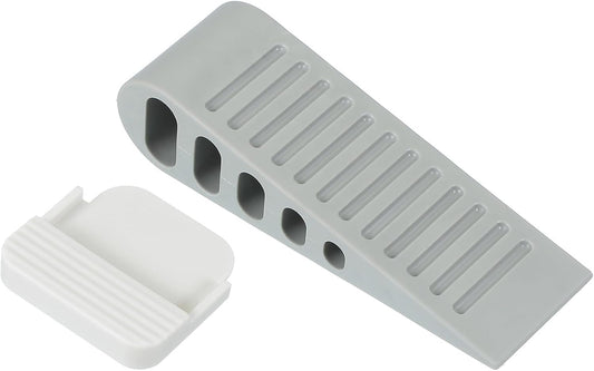 PATIKIL Rubber Door Stoppers for Bottom of Door, Door Wedge Stopper with Holder Sturdy Stackable Doorstop Wall Protector for Home Office Floor Concrete Tile, Gray