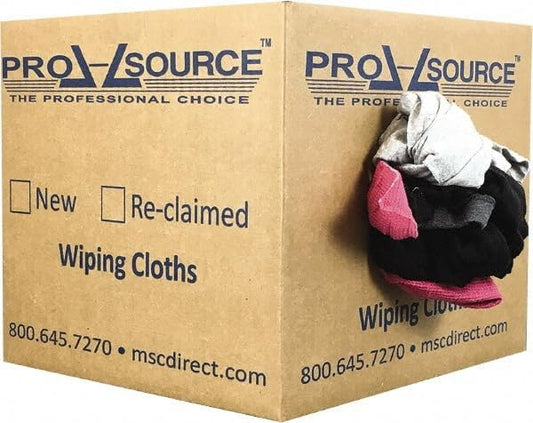 PRO SOURCE Low Lint Reclaimed Cotton Polo Shop Rags, Washable Reusable Disposable (25 lb Box)