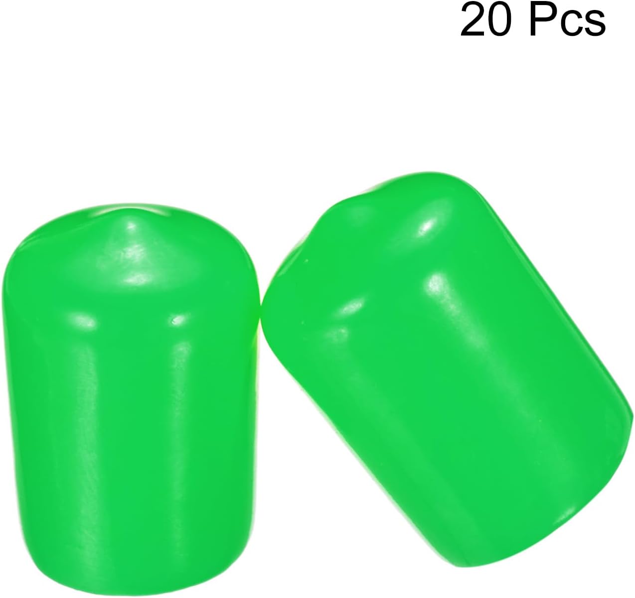 uxcell 20pcs Rubber End Caps 15mm ID Vinyl PVC Round Tube Bolt Cap Cover Screw Thread Protectors Green