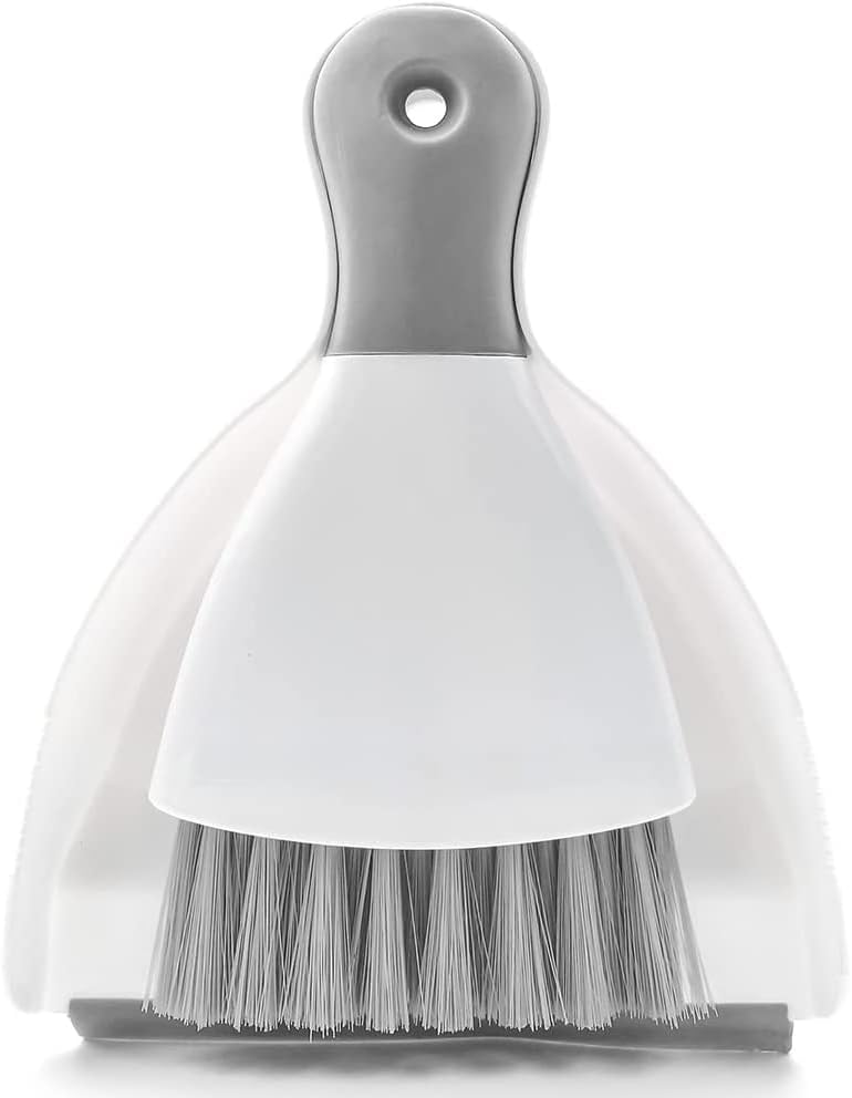 Dust pan Broom Brush Dustpan - Dustpan and Brush Set,Mini dust Pans with Brush,Dust Pan and Brush Set for Table, Key Board, Cat, Dog and Other Pets, Dust Pan Brush Nesting Tiny Cleaning Broom（Gray）