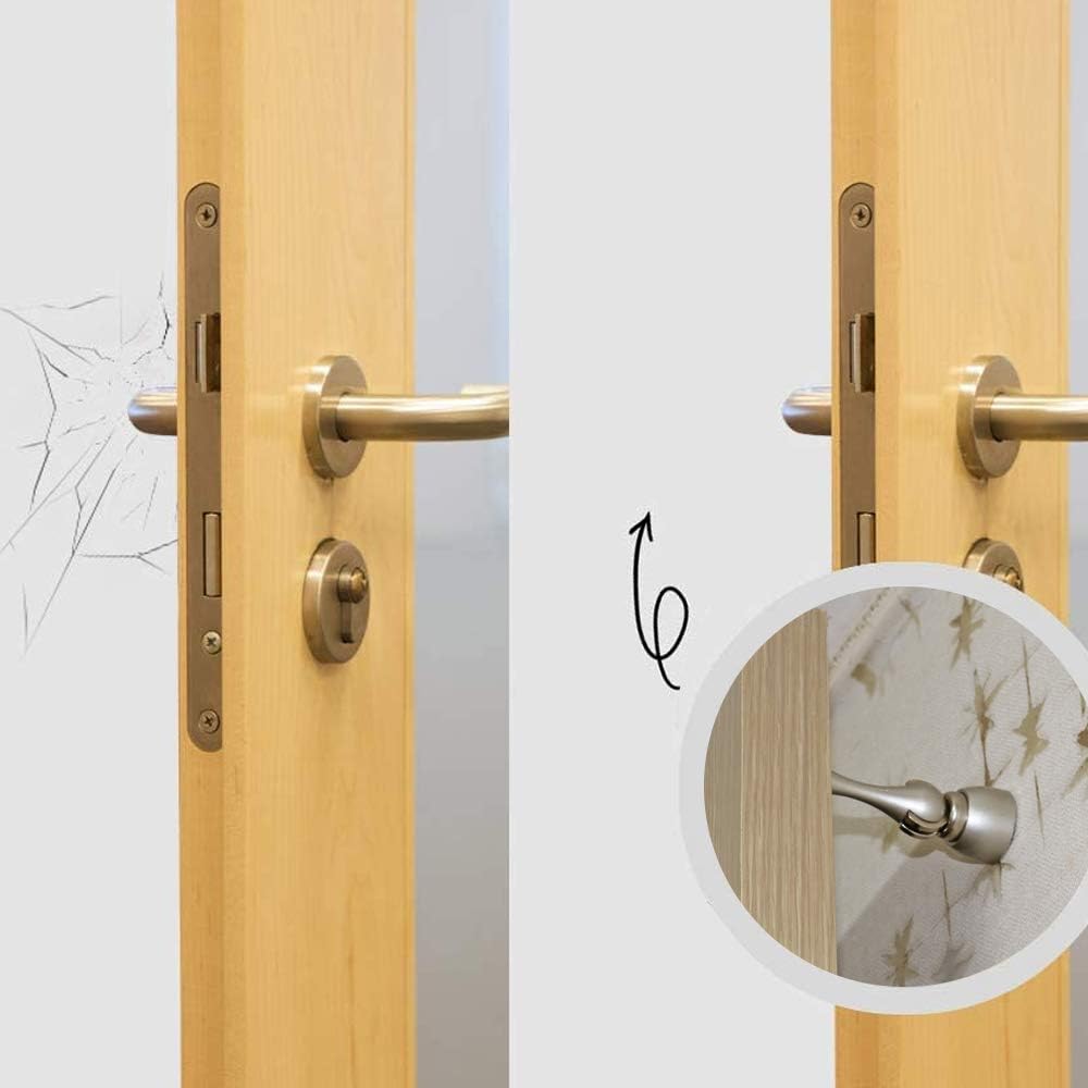 Magnetic Door Stop, Magnetic Door Catch, Door Holder, Door Stops, Wall Mounted, Floor Mounted, Door Banging Prevention (Brown, Small x 2pack)