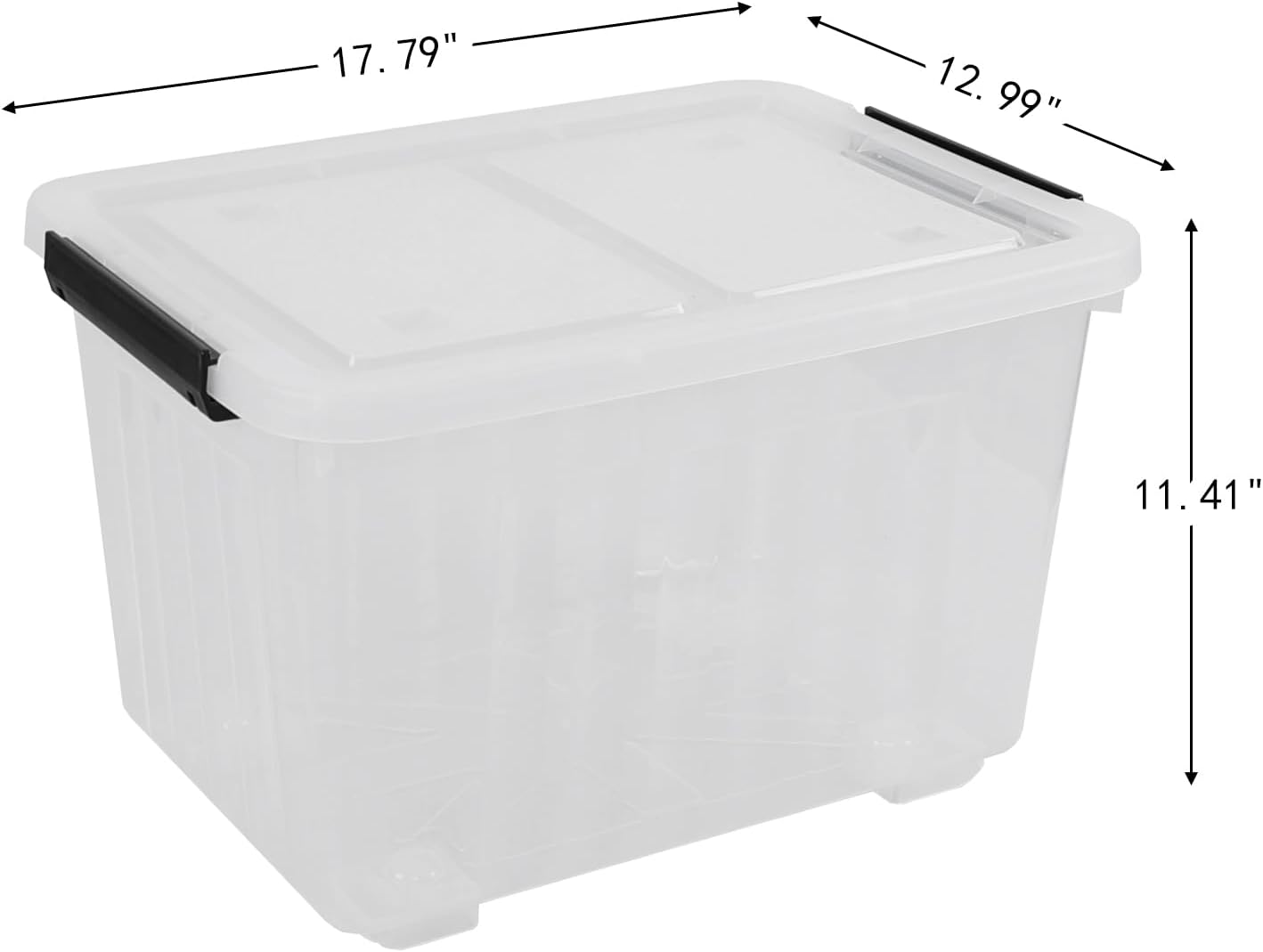 30 Quart Clear Plastic Latch Storage Bins with Wheels, 4-Pack Wheeled Clear Storage Totes