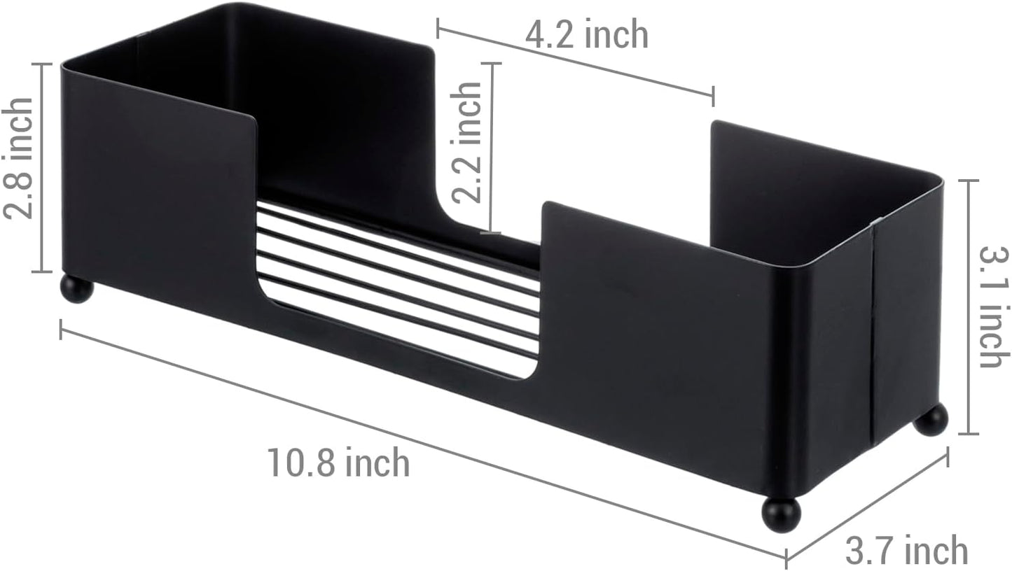 MyGift Modern Matte Black Metal Tabletop Paper Hand Towel Holder, Commercial Countertop Tissue Dispenser Tray