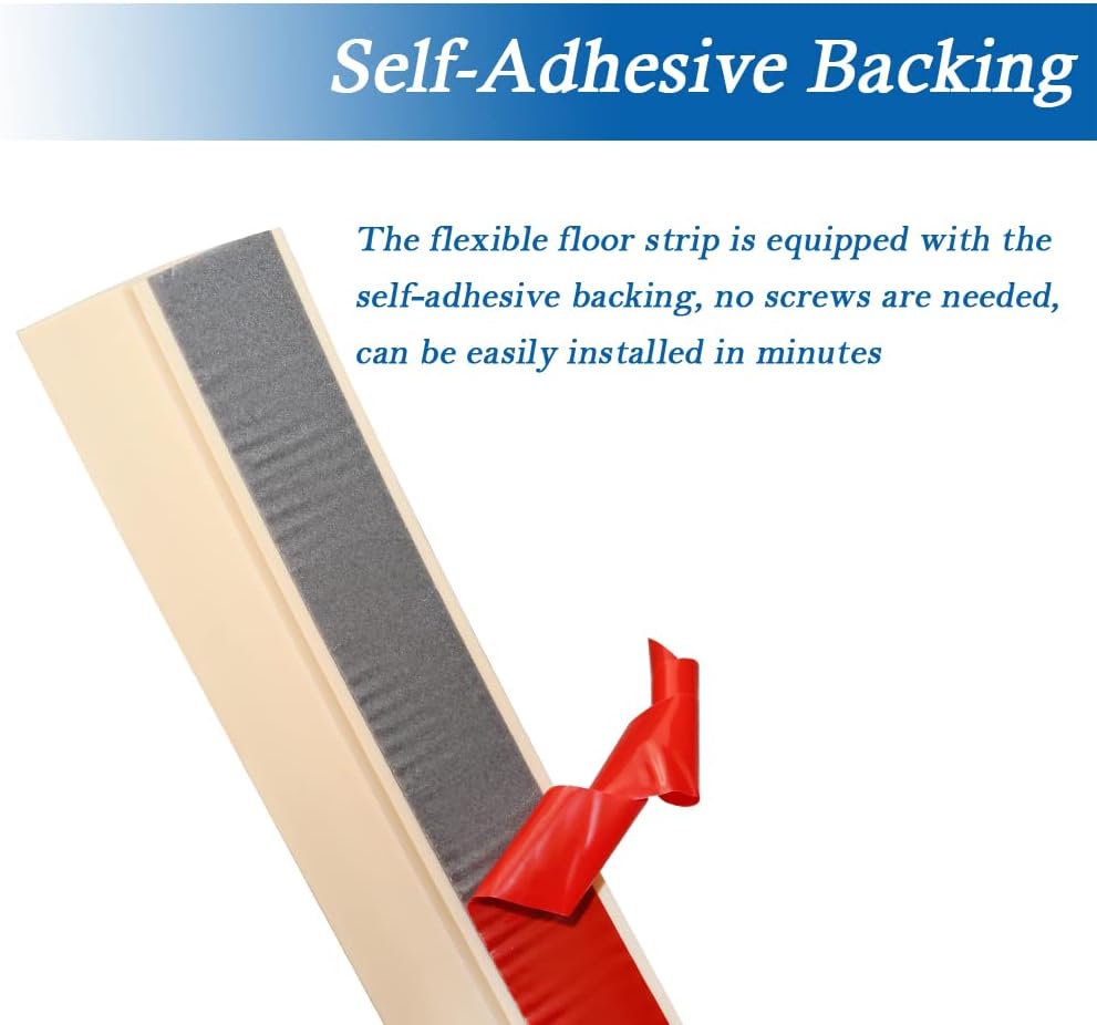 Floor Transition Strip Self Adhesive Carpet & Flooring Transitions Edging Trim Strip PVC Threshold Transitions Suitable for Threshold Height Less Than 5mm (10Ft, Wood Grain Beige-New)