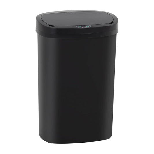Automatic Motion Sensor Bathroom Trash Can with Lid, 13 Gallon Touchless Trash Bin, Smart Dog Proof Garbage Can, Touch Free Waste Basket for Toilet, Office, Bedroom,Black