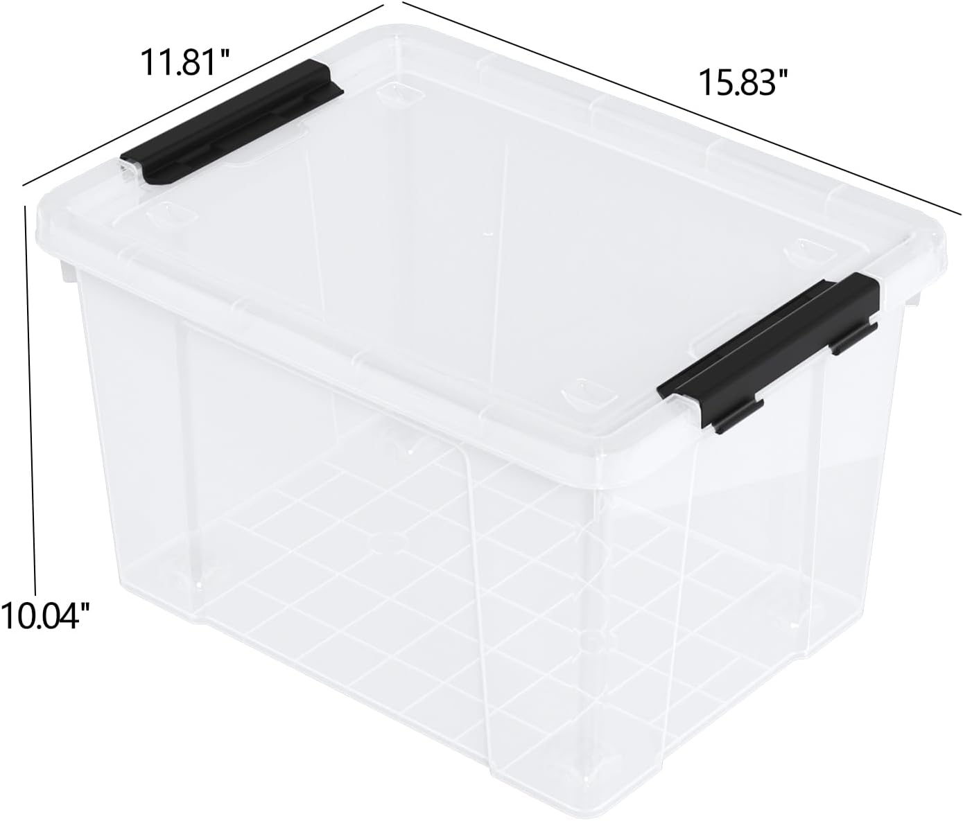 4 Pack 22 Quart Latch Box, Clear Home Organization Containers Bin with Lid, Buckle Up Storage Box Set