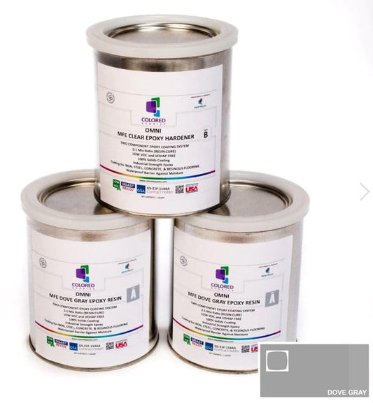 Dove Gray Epoxy Resin Coating 100% Solids, High Gloss for Garage Floors, Basements, Concrete and Wood (3 Quart Kit)