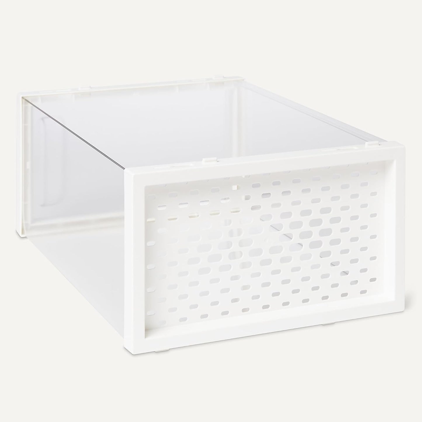 Amazon Basics Stackable and Foldable Clear Shoe Storage Organizer Box, Small, Pack of 12