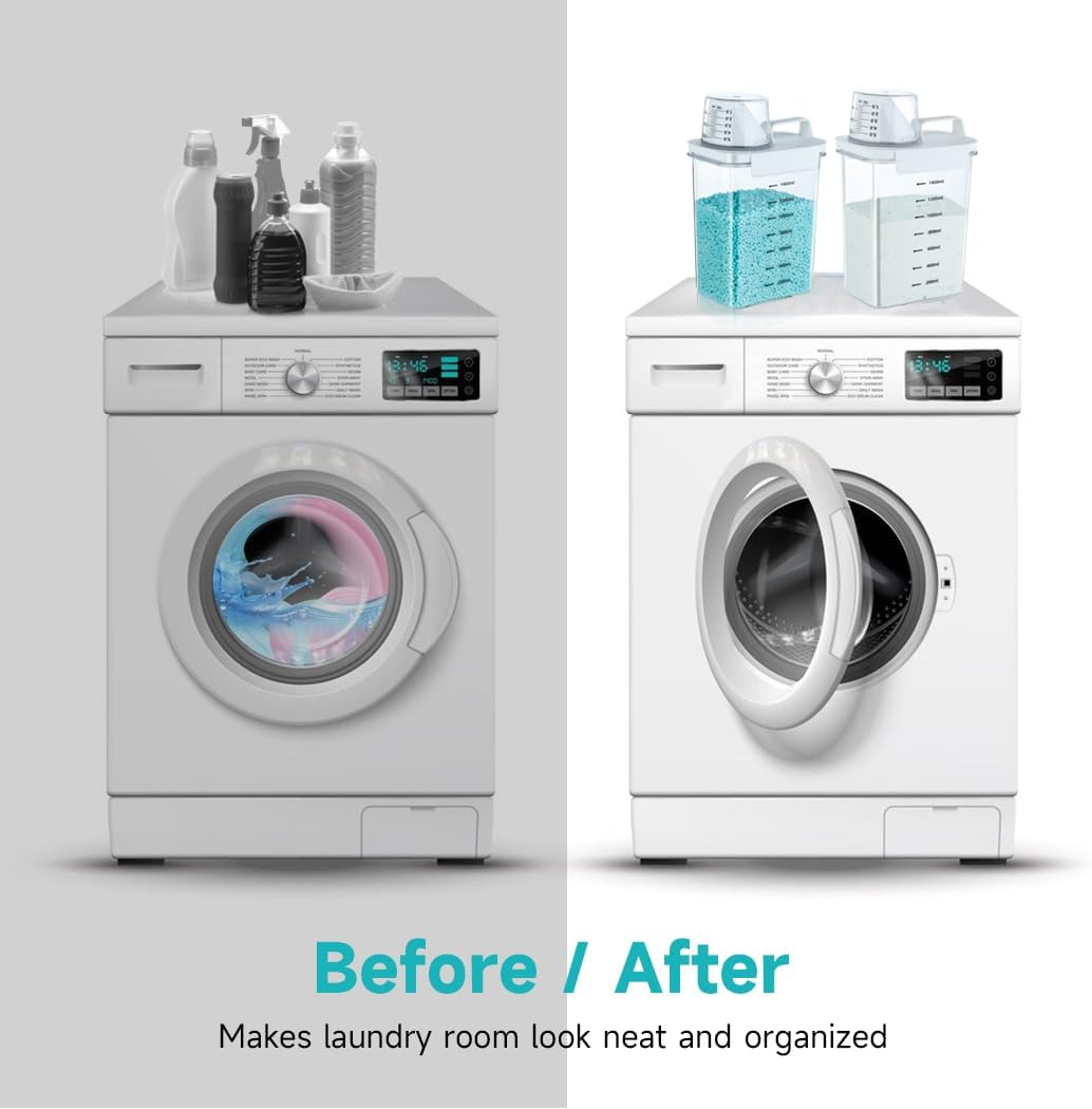 Tokokimo Laundry Detergent Dispenser - Powder Container & Scent Booster Beads Dispenser for Laundry Room Organization