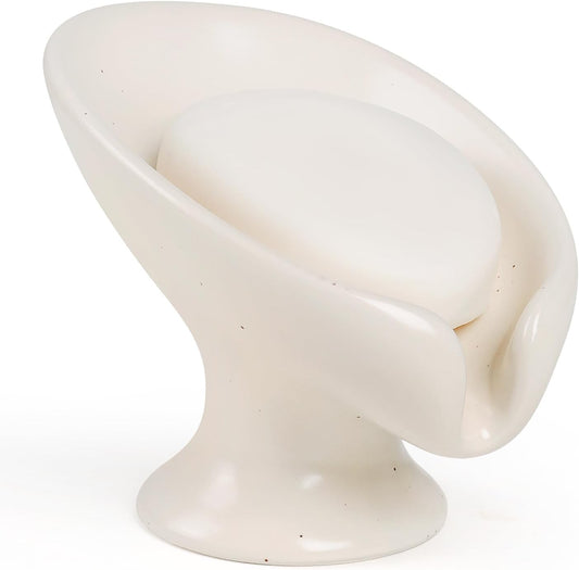 Soap Dish, Self Draining Bar Soap Holder for Bathroom Sink, Leaf Shaped Drainage Ceramic Speckled Soap Dish Porcelain Decorative Soap Dishes, ANTIS'S HOME