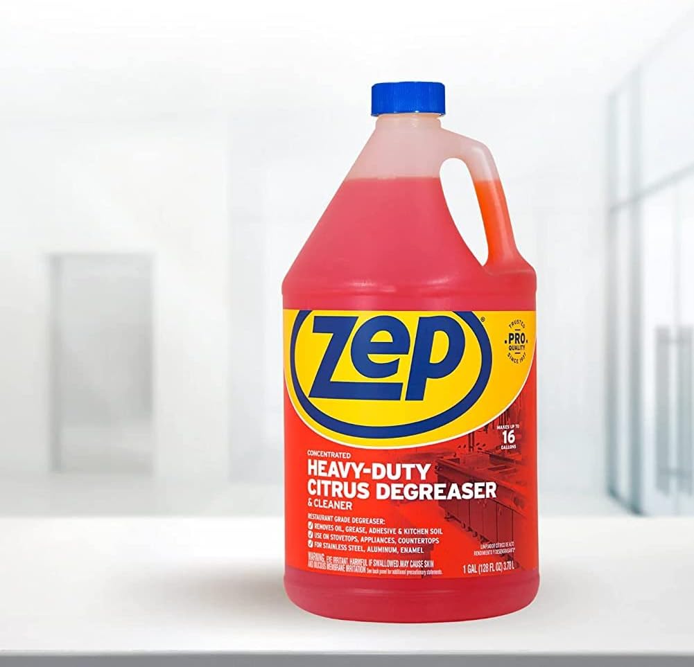 Zep Heavy-Duty Citrus Degreaser Refill - 1 Gallon (Case of 2) ZUCIT128 - Professional Strength Cleaner and Degreaser, Concentrated Pro Formula