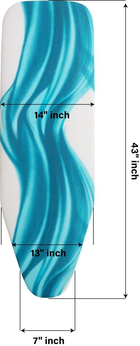 Mabel Home Ironing Board Padded Cover, 100% Cotton (6 Different Size & Pattern) (43" x 14" / Deluxe)