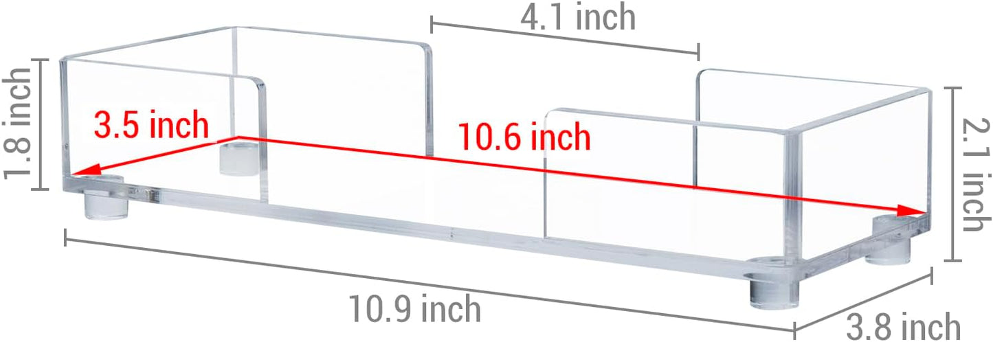 MyGift Modern Premium Clear Acrylic Bathroom Paper Towel Holder for Trifold, Z-Fold and Multifold, Commercial Grade Countertop Disposable Folded Napkin Dispenser Tray for Home, Office, or Business