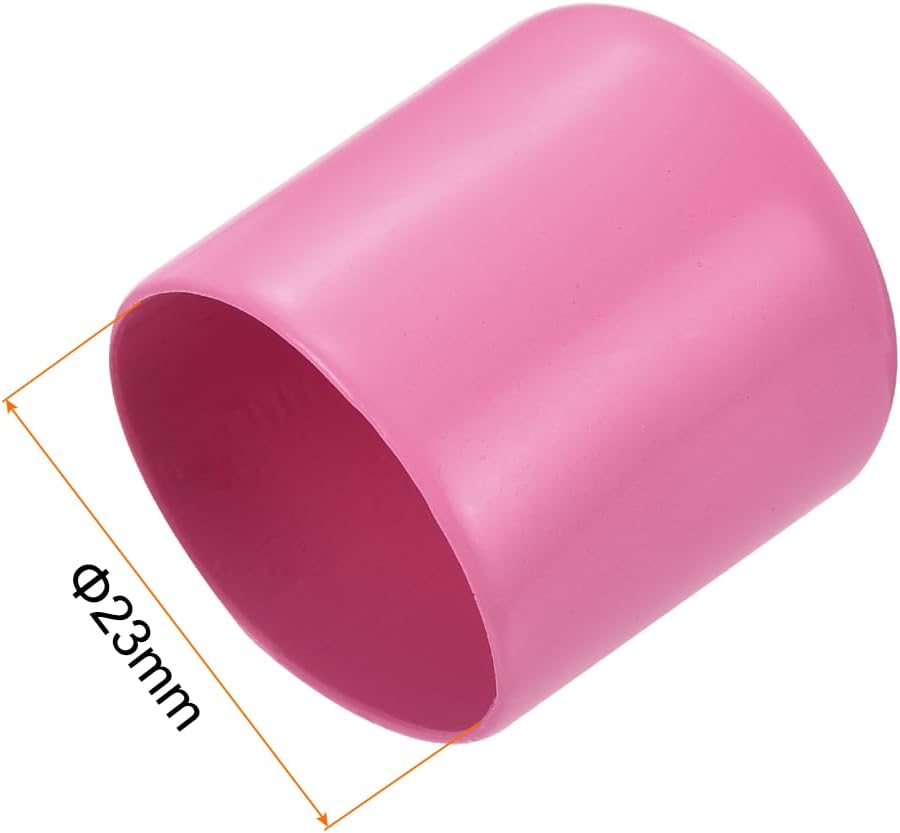 uxcell 20pcs Rubber End Caps 23mm ID Vinyl PVC Round Tube Bolt Cap Cover Screw Thread Protectors Pink