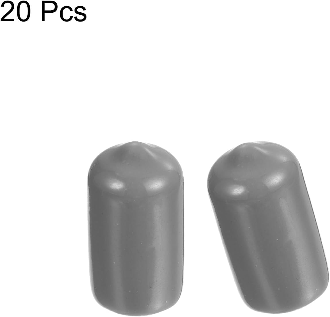 uxcell 20pcs Rubber End Caps Protective Caps 11mm ID Vinyl PVC Round Tube Bolt Cap Cover Screw Thread Protectors, Light Grey