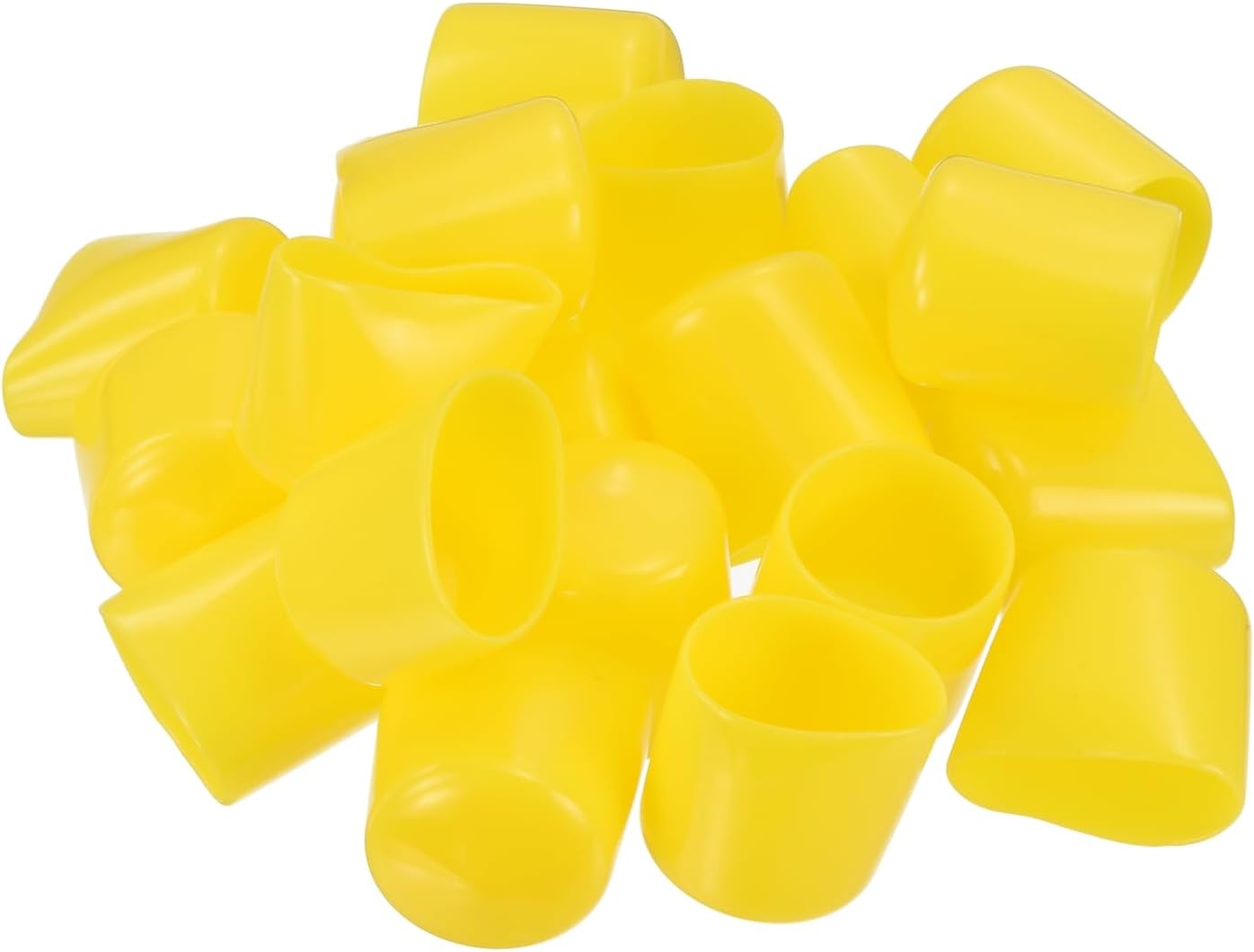 uxcell 20pcs Rubber End Caps 29mm(1 1/8") ID Vinyl PVC Round Tube Bolt Cap Cover Screw Thread Protectors Yellow