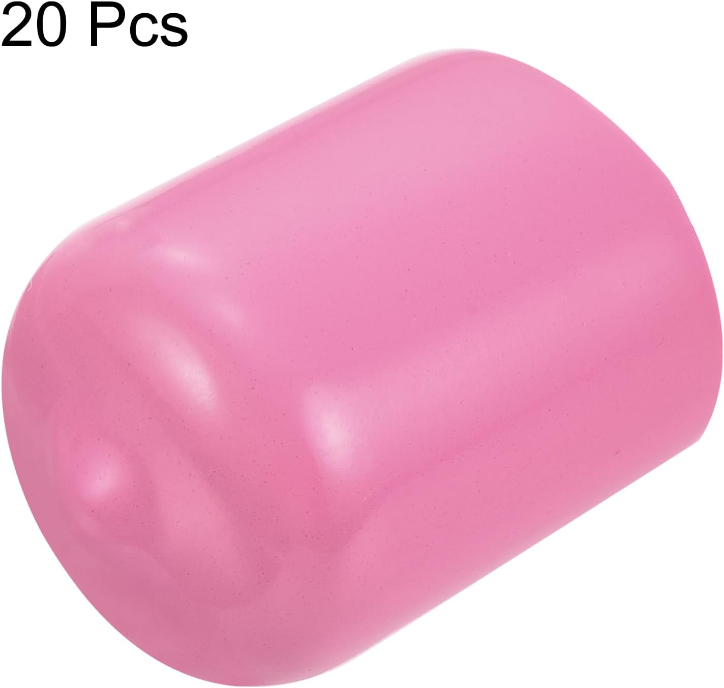 uxcell 20pcs Rubber End Caps 16mm(5/8 inch) ID Vinyl PVC Round Tube Bolt Cap Cover Screw Thread Protectors Pink