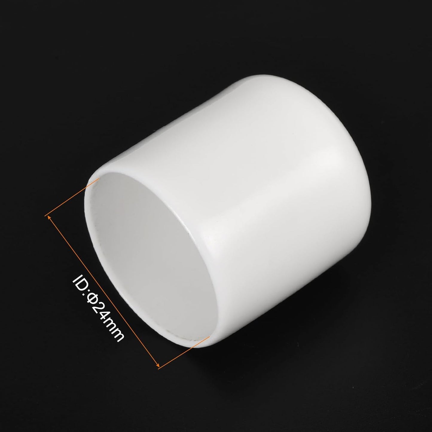 uxcell 20pcs Rubber End Caps 24mm ID Vinyl Round End Cap Cover Screw Thread Protectors White