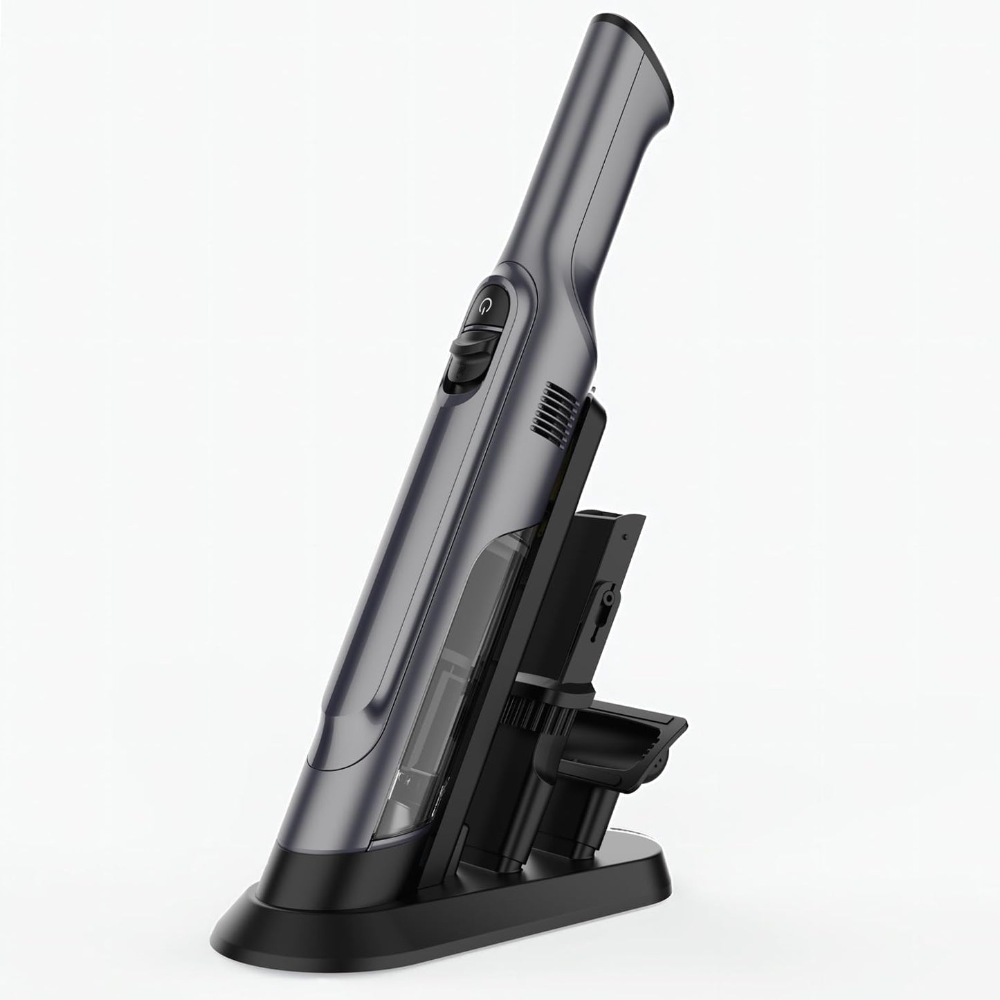 Handheld Vacuum Cordless, Lightweight 1.4lb with Powerful Suction, Charging Dock, Single Touch Empty and Detachable Dust Cup (Frosted Silver)