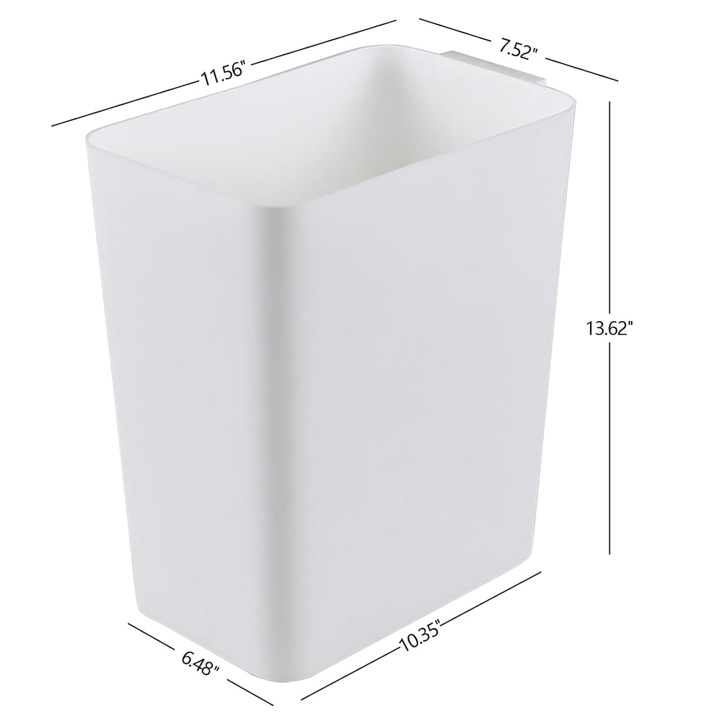 Zopnny 3-Pack 4.5 Gallon Plastic Small Trash Can Wastebasket, Slim Waste Basket for Bathroom, Bedroom, Home Office, Living Room, Kitchen (White)