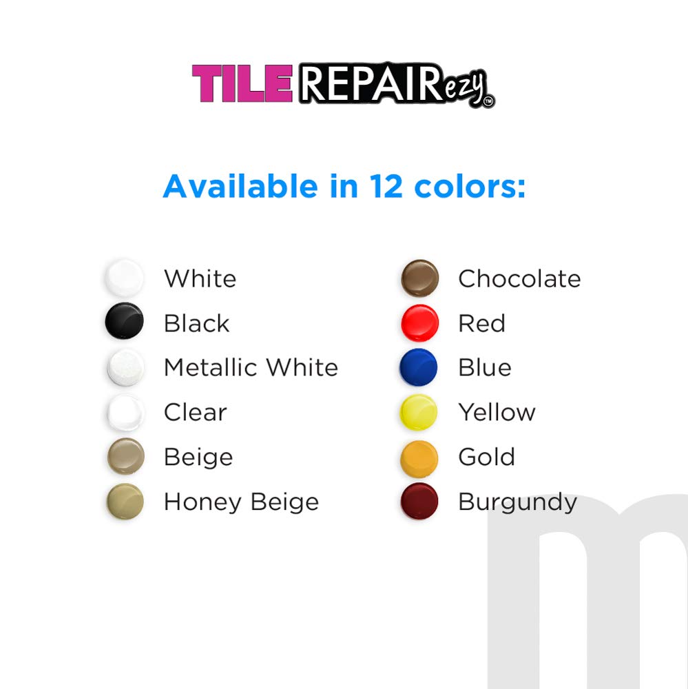 MagicEzy Tile RepairEzy (Black) - Porcelain Glaze Repair Filler - Fix Chips and Holes in Tiles Fast - Floor Tiles,Wall Tiles, Tubs, Showers, China