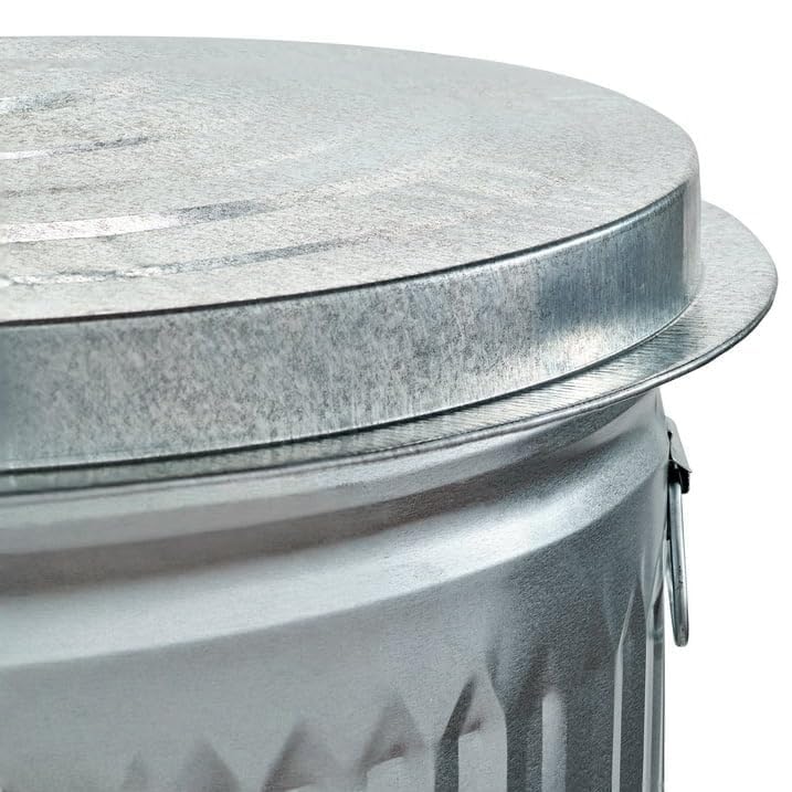 31 Gallon Metal Trash Can with Lid, Durable Silver Garbage Can-Easy to Clean,Suitable for Outdoor, Kitchen, Office