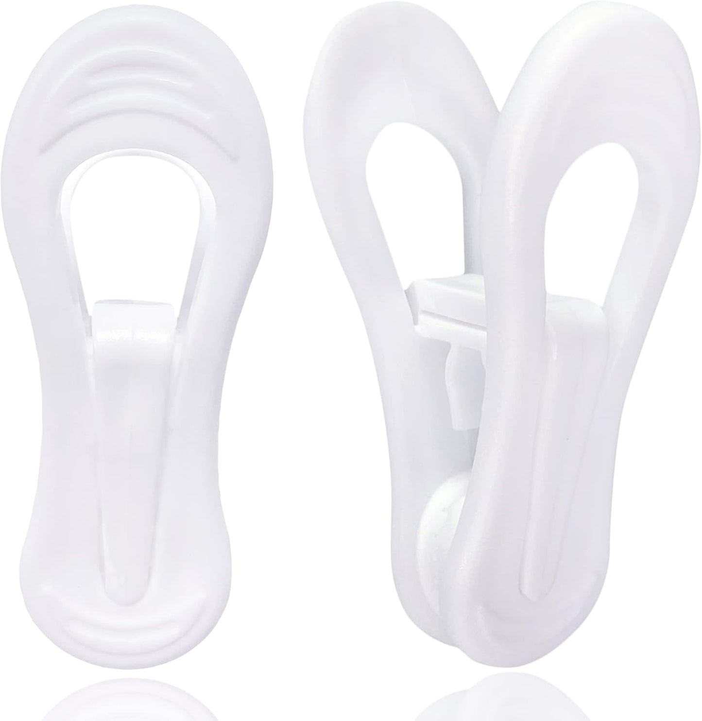 White Hanger Clips 60 Pack, Multi-Purpose Plastic Hangers Clips Perfect for Plastic Velvet Hangers, Clothes Pins Finger Clip for Skirt Pants