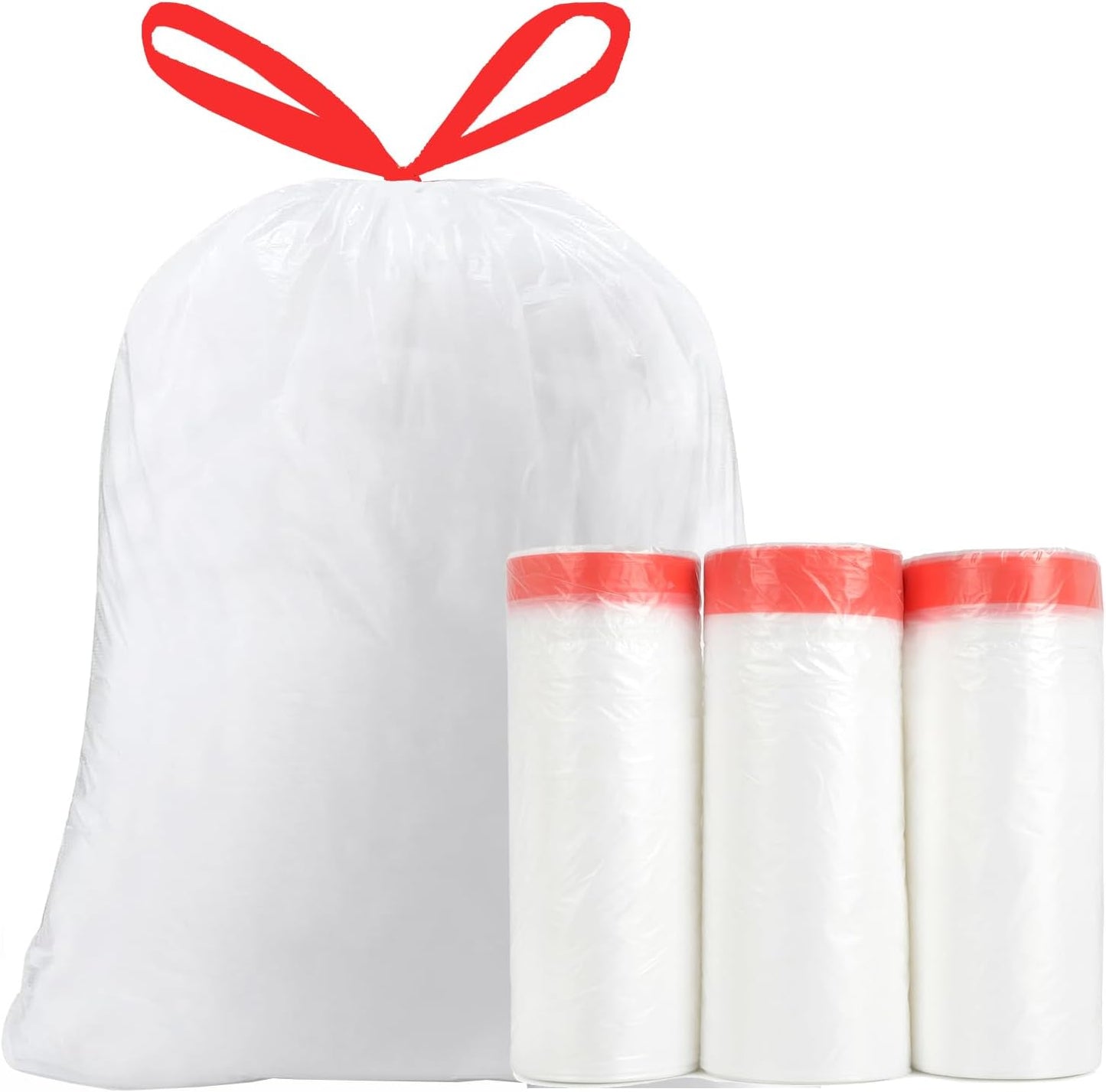 Trash Bags 17-18 Gallon Drawstring Garbage 26x33 inches Heavy Duty Plastic Garbage Bags for Household Kitchen Bedroom Bathroom Living room Office Restaurant Thickened Stretchy (108 Count)