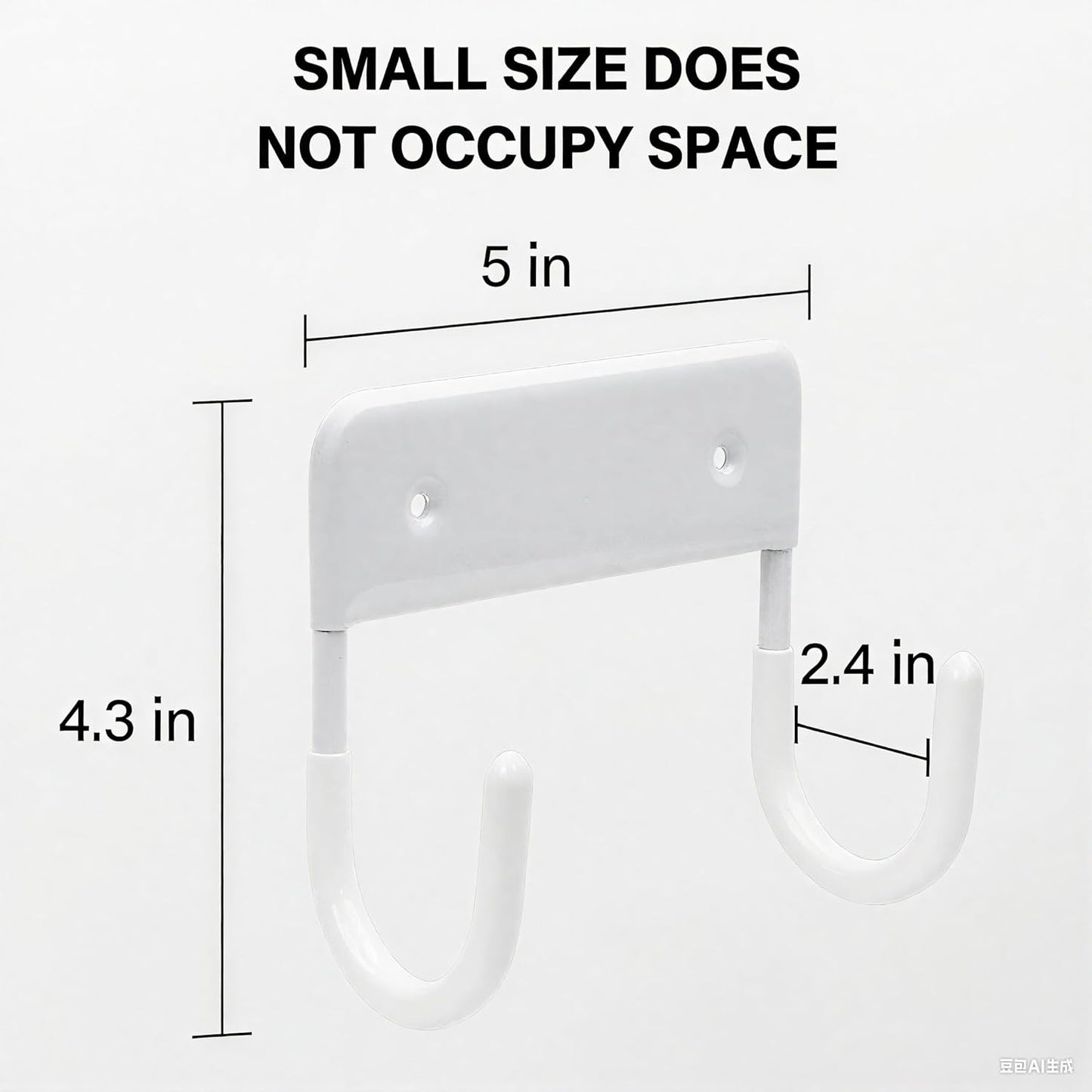 Ironing Board Holder Wall Mount, 5-Inch Wall Mount Ironing Board Hanger, Metal Holder for Laundry Room, Space-Saving & Easy Install,White