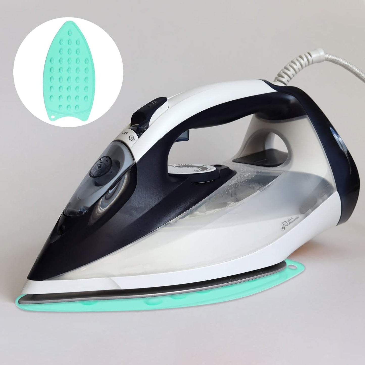 HARFINGTON 2pcs Silicone Iron Rest Pad, Multipurpose Iron Hot Resistant Mat Iron Rest Plate for Ironing Board Hot Heat Resistant Steam Compact Mat, Turquoise