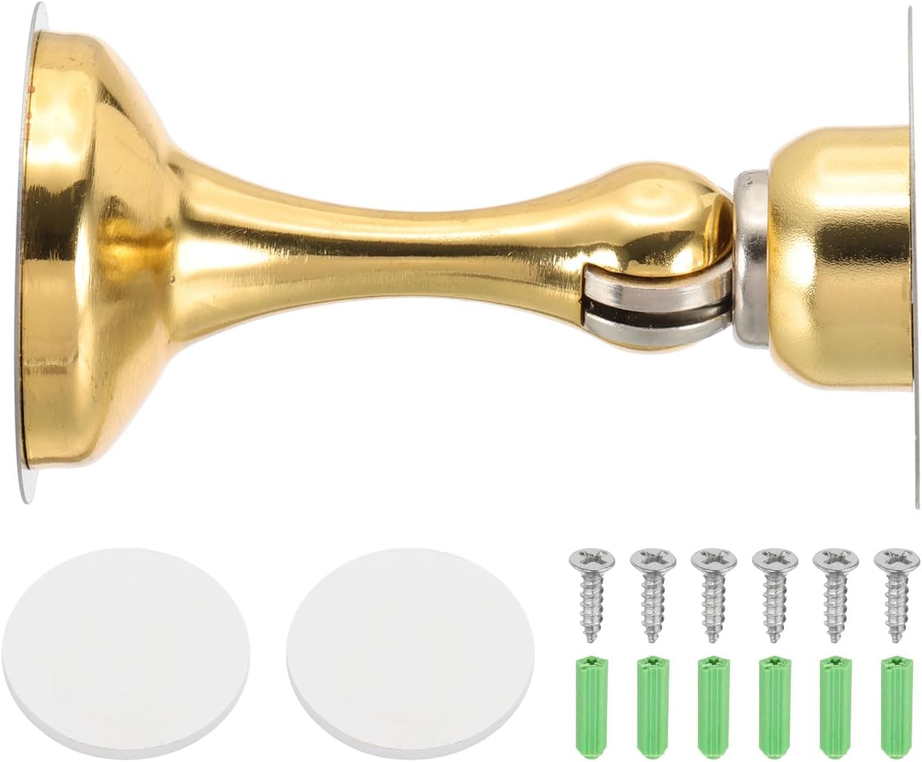 MECCANIXITY Magnetic Door Stoppers Stainless Steel Door Stops, Wall Floor Mounted Doors Holder Keep Doors Open for Home Office Closet (Gold Tone)